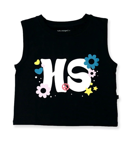 Hello Stranger HS Crop Tank - Black