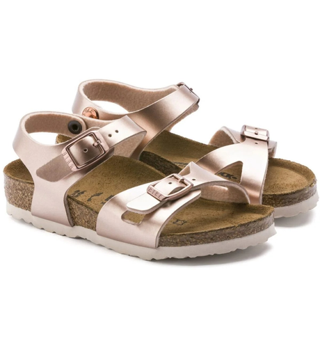 Birkenstock Kids Rio Birko-Flor Metallic Copper (Narrow Width)