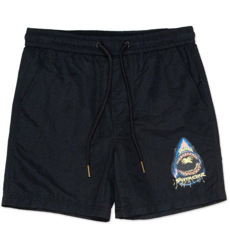 Santa Cruz Speed Wheels Shark Beach Shorts - Black