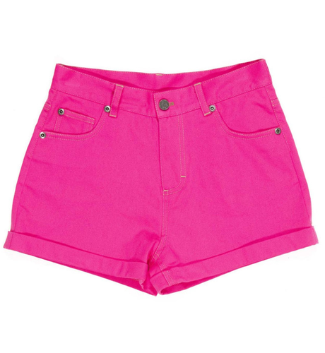 Santa Cruz Mushroom Monarch Dot Denim Shorts - Pink