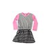 LFOH Addyson Dress Silver Stripe 3-6Mnth
