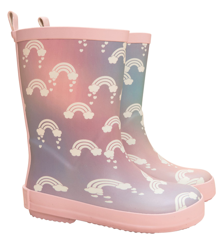 Huxbaby Rainbow Swirl Rainboot - Powder Pink