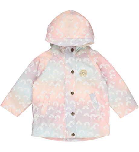 Huxbaby Rainbow Swirl Raincoat - Powder Pink