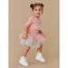 Huxbaby Dino Rainbow Layered Ballet Onesie - Dusty Rose