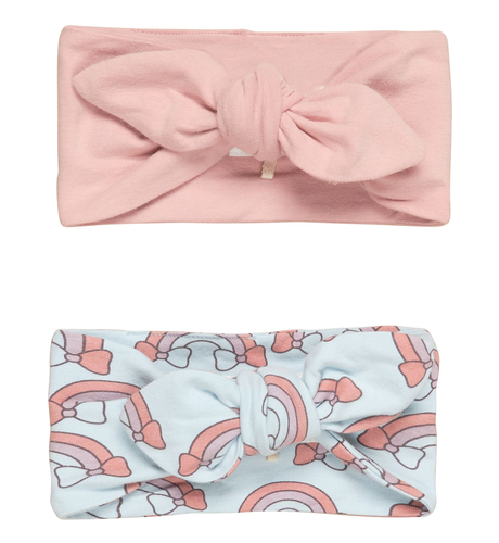 Huxbaby Rain Bow 2Pk Headband - Sky + Dusty Rose