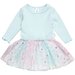 Huxbaby Rainbow Flower Rib L/S Ballet Onesie - Sky