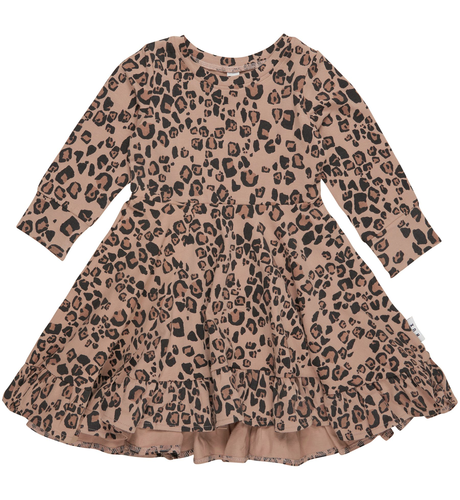 Huxbaby Jaguar Long Sleeve Swing Dress - Maple Sugar