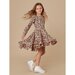 Huxbaby Jaguar Long Sleeve Swing Dress - Maple Sugar