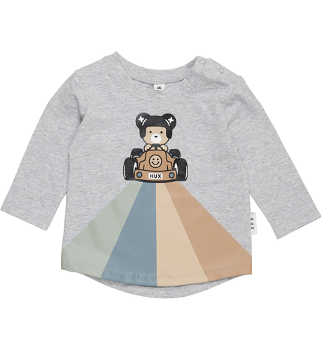 Huxbaby Racer Bear Top - Grey Marle