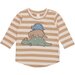 Huxbaby Sleeping Dinos Stripe Top - Biscuit + Wheat