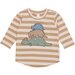 Huxbaby Sleeping Dinos Stripe Top - Biscuit + Wheat