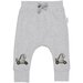 Huxbaby Dino Racer Knee Drop Crotch Pant - Grey Marle