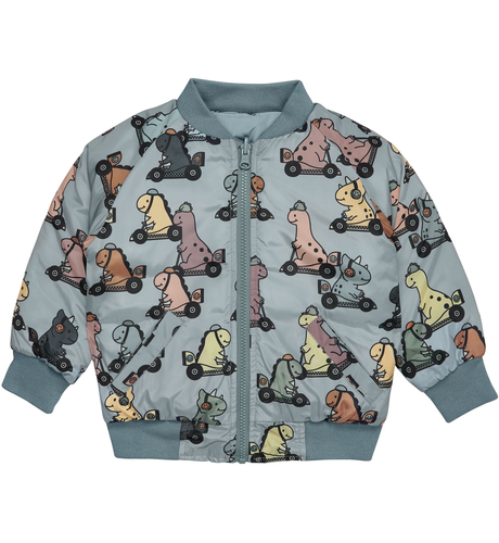 Huxbaby Dino Racer Reversible Bomber - Slate + Teal