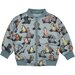 Huxbaby Dino Racer Reversible Bomber - Slate + Teal