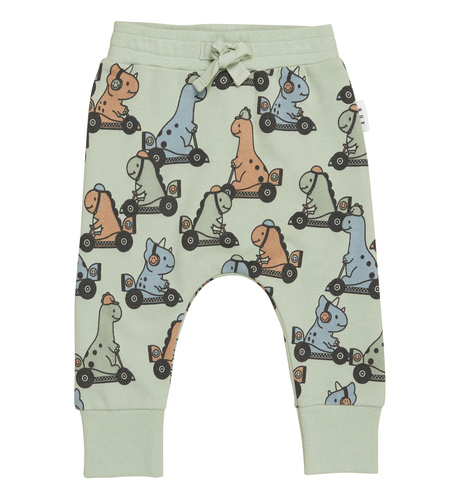 Huxbaby Dino Racer Drop Crotch Pant - Thyme