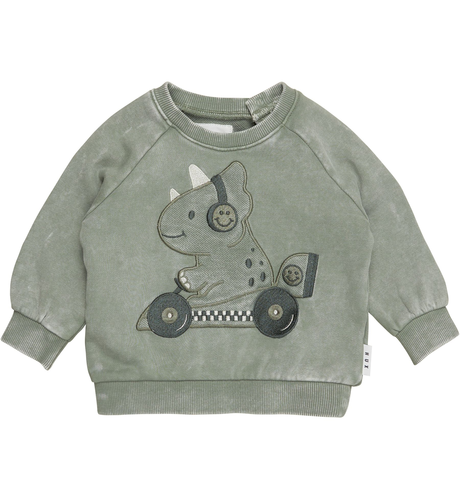 Huxbaby Dino Racer Sweatshirt - Vintage Fern