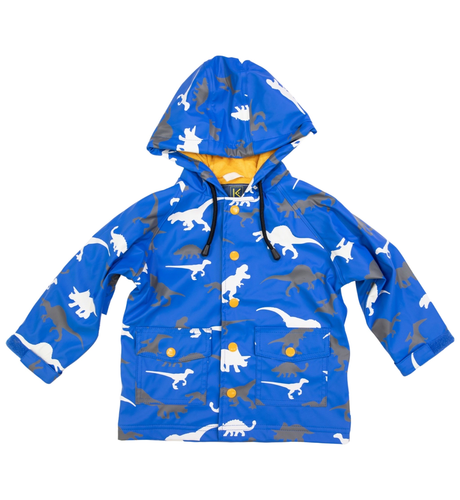 Korango Dino Colour Change Raincoat - Blue