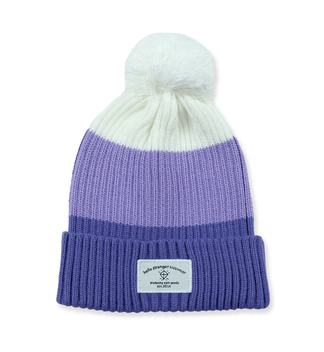 Hello Stranger Pom Pom Beanie - White/Lilac/Purple