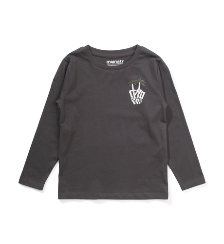 Munster Palmbones Ls Tee - Soft Black