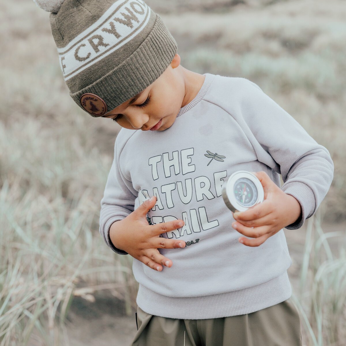 Crywolf Sunday Sweater Fossil CLOTHING BOY Boys Crews Sweats Hoodies Kids Clothing NZ Shop Online Kid Republic W23 Cry Wolf D2