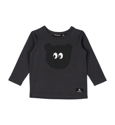 Rock Your Baby Bertie Bear Charcoal LS T-Shirt