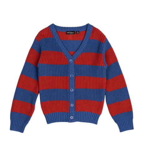 Rock Your Kid Blue & Red Stripe Knit Cardigan