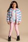 Rock Your Kid Pastel Stripe Faux Fur Jacket