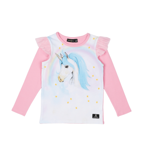 Rock Your Kid Blue Unicorn LS T-Shirt