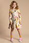 Rock Your Kid Floral Bunny Parade LS Waisted Dress