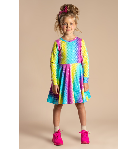 Rock Your Kid Splash LS Waisted Dress