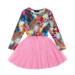 Rock Your Kid Abstract Leopard LS Circus Dress