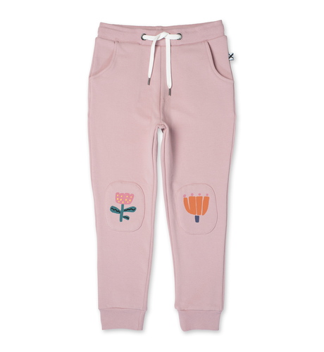 Minti Flower Patch Furry Trackies - Muted Pink