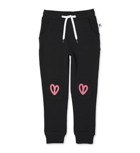 Minti Little Heart Furry Trackies - Black