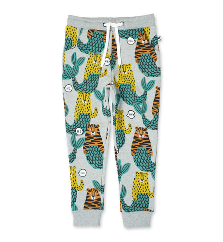 Minti Mer-Cats Furry Trackies - Grey Marle