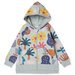 Minti Floral Garden Furry Zip Up - Grey Mrl