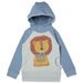 Minti Flower Lion Furry Hood - Grey Mrl/Cornflower