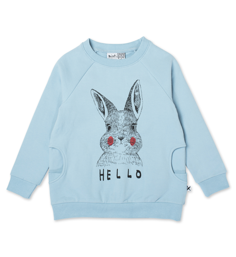 Minti Hello Bye Bunny Bear Furry Crew - Aqua