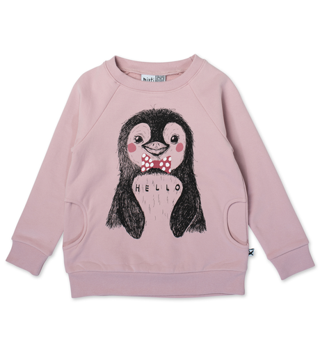 Minti Dressed Up Penguin Furry Crew - Muted Pink