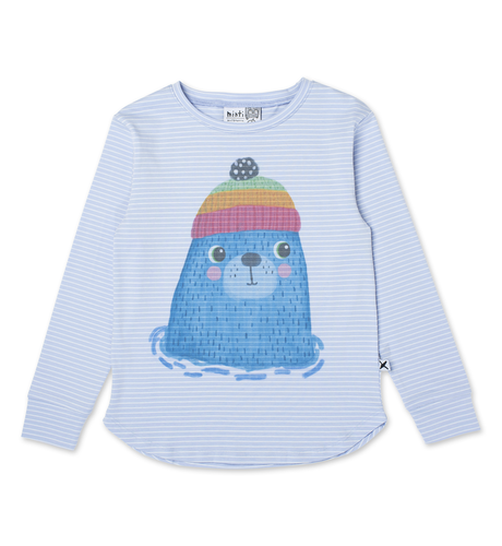 Minti Cosy Seal LS Tee - Cornflower Stripe