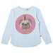 Minti Donut Pug LS Tee - Cornflower Marle