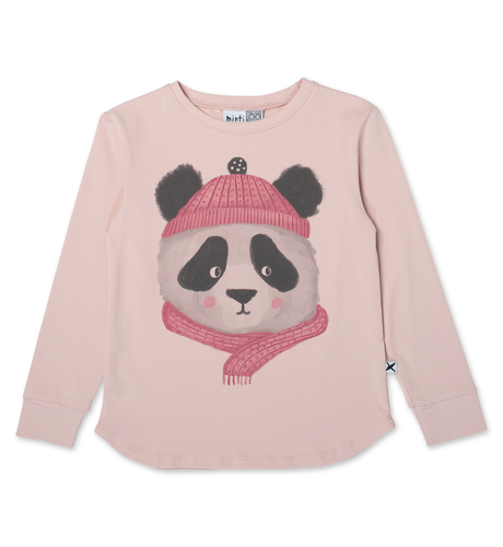 Minti Warm Panda LS Tee - Muted Pink