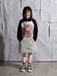 Minti Donut Pug Furry Hoodie Dress - Grey Mrl/Black