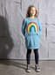 Minti Hello Bye Rainbow Furry Dress - Aqua