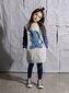 Minti Magical Dino Furry Dress - Grey Mrl/Navy