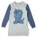 Minti Magical Dino Furry Dress - Grey Mrl/Navy