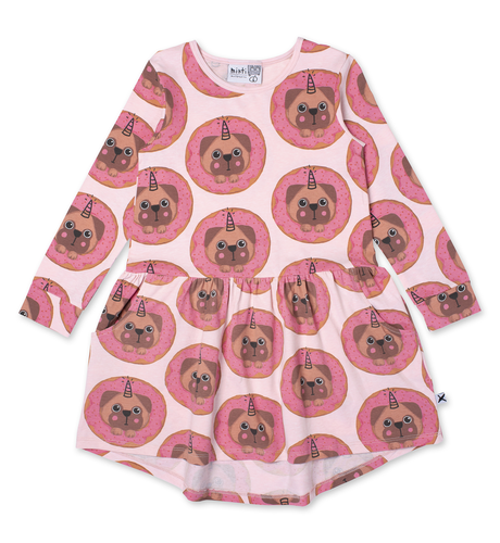 Minti Donut Pug Dress - Pink Marle