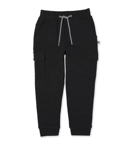 Minti Deluxe Furry Cargo Trackies - Black