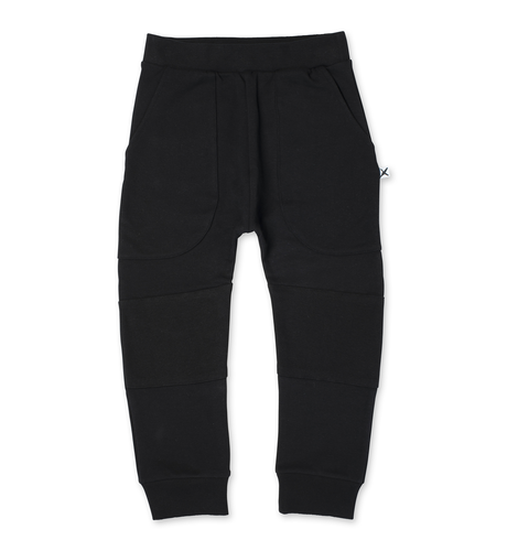 Minti Furry Reinforced Knee Trackies - Black