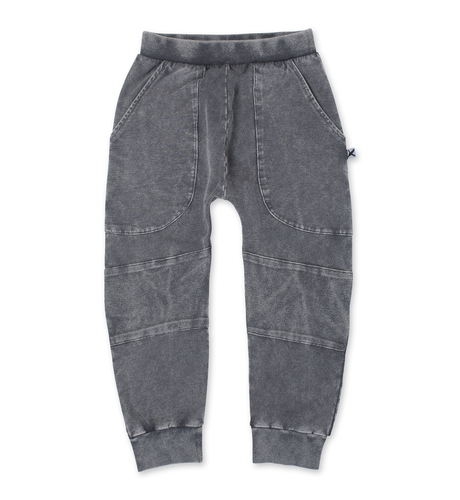 Minti Blasted Reinforced Knee Trackies - Grey Wash