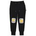 Minti Warm Dogs Furry Patch Trackies - Blk/Grey Mrl